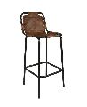Metal Round Brown Polished vintage bar chair