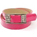 Ladies Pink Leather Belt