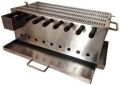 Silver Plain Polished stainless steel charcoal grill