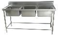 Rectangular Polished stainless steel sink