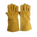 Plain leather hand gloves