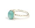 Crystal Chalcedony Gemstone Ring with Silver Plated