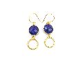 Dyed Blue Sapphire Gemstone Earring with Gold Plated