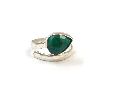 Dyed Emerald Gemstone Ring with Silver plated