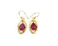 Dyed Ruby Gemstone Earring with Gold Plated