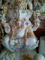 Multicolors Printed white marble ganesh statue