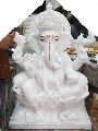 White Non Printed makrana marble ganesh statue