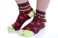 Cotton Polyester Rayon Multi Color Printed Ladies Toe Socks