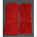 Long Red Leather Working Gloves