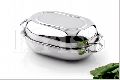 Stainless Steel Round Silver New capsule shape double handles roasting tin