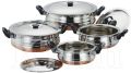 Copper Bottom Urli Dish set With Bakelite Handle - 4 Pcs