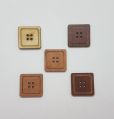 Brown plastic square shape button