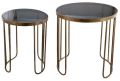 Iron Metal Nesting Coffee Table With Brass Antique