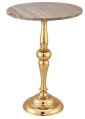 Metal Gold Coffee Table With Marble Top