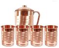 Copper Jug with 4 Glass Set