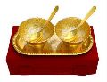 Gold Plated Decorative Spoon and Bowl Set