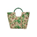 PP Laminated Jute Beach Bag with Round Padded Rope Handle