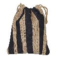 Jute Drawstring Bag With Over All Print