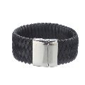 Oval Braided Leather Bracelet
