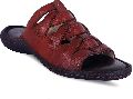 Mens Brown Leather Slippers