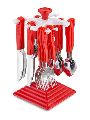 Stainless Steel Cutlery Set for Dining Table, Spoon and Fork Set 	Swastic royal-Red