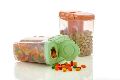 Storage Jar with 2-Section Container Plastic Air tight Dispenser Container Box (Transparent)