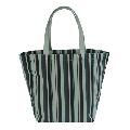 Natural Canvas Tote Bag With Striped Print