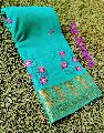 Designer embroidered chiffon saree
