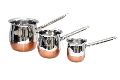 Copper Bottom Coffee Warmer With SS Pipe Handle- 3 Pcs