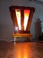 V Shaped Wooden Himalayan Salt Lamp
