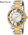 Branded Silver and Gold Stainless Steel mens brass wrist watch
