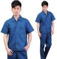Cotton Blue Plain Half Sleeves industrial worker uniform