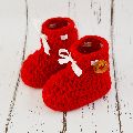 Button Crochet Baby Booties