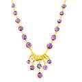 56.73cts natural purple amethyst 925 sterling silver 14k gold necklace p91733