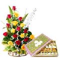 Assorted Roses and Mixed Sweets Gift Set