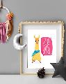 Cute Llama Nursery Wall Art Print
