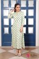 TRENDY WHITE AND GREEN PRINTED KURTI