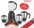 Ranger 3 Stainless Steel With 1 Unbreakable Polycarbonate Jar Mixer Grinder