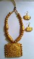 Hand made Terracotta Golden Jewellery Necklace set.