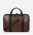 Vegan Leather and Polyester prime brown briefcase