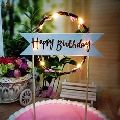 Happy Birthday Cake Topper With LED Cake Decorations