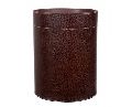 Croco Brown Highshine Leather Waste Paper Basket