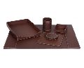 Dark Brown Leather Office Accessories Combo Pack