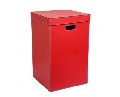 Red Leather Square Laundry Box