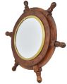 Wooden Ship Wheel Mirror