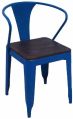 Metal Dining Height Chair with Wooden Top