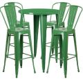 Round Metal Table Set with 2 Cafe Chairs
