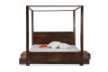 Walnut Finish Solid Rosewood Queen Size Poster Bed