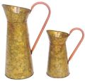 16 Inch Galvanized Metal Vase Pitcher with Handle
