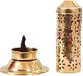 Golden Polished brass incense holder dhoop batti stand